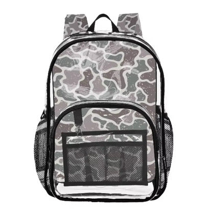 Clear / Camo 16” backpack - PREORDER