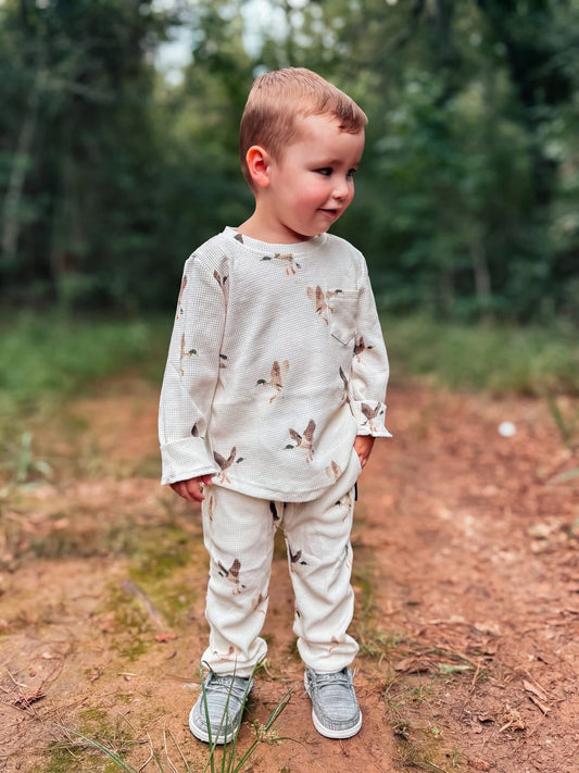 Mallard Waffle Knit set - ready to ship